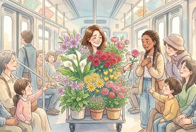 FLORES EN EL TREN